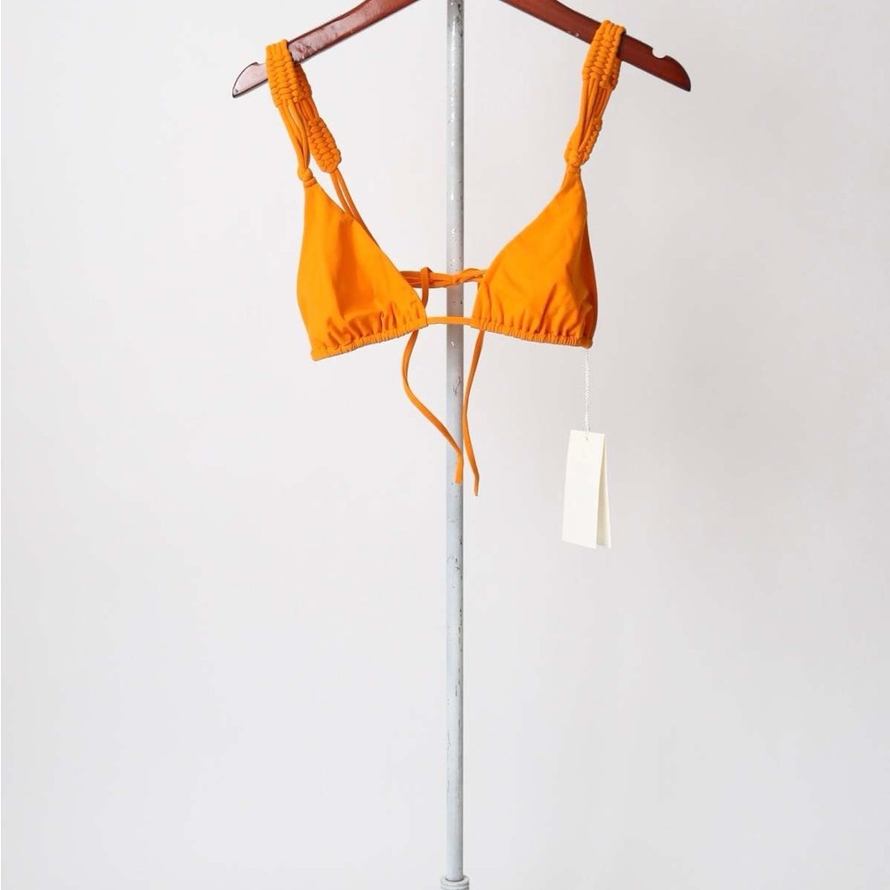 Ulla Johnson Catalina Orange Triangle Bikini Top